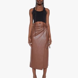 NWT Mother It's-A-Wrap Faux Leather Midi Skirt